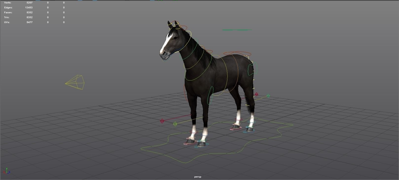 Horse Rigged Animated and Textured Low-poly 3D model_6