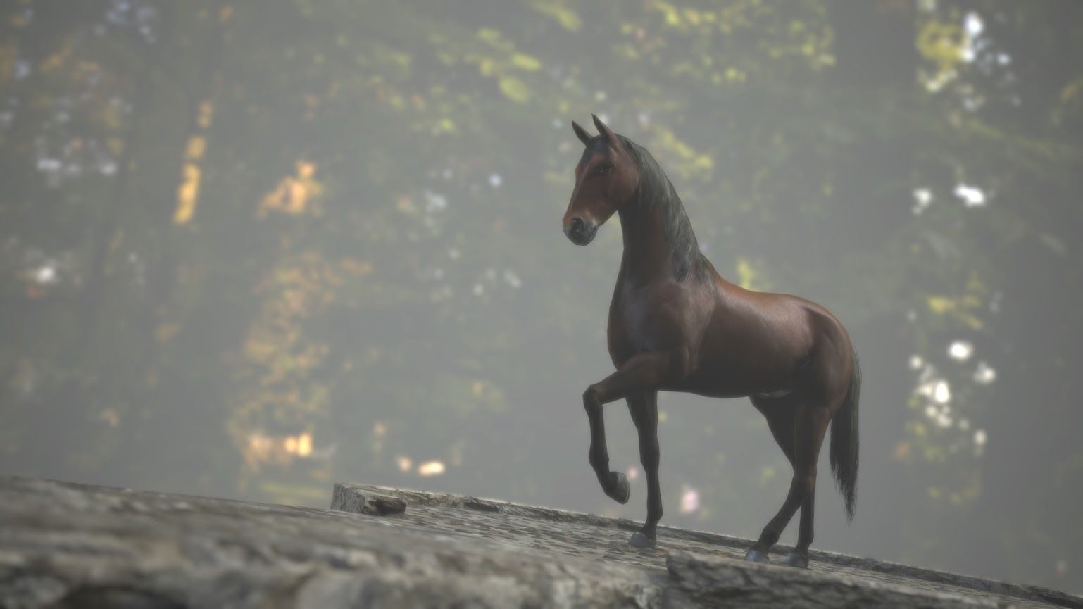 Horse Rigged Animated and Textured Low-poly 3D model_1