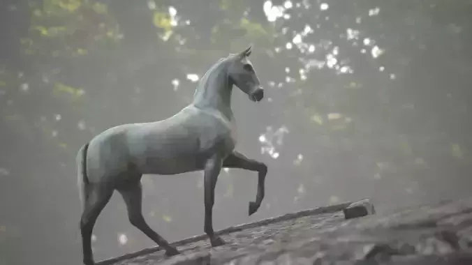 Horse Rigged Animated and Textured Low-poly 3D model