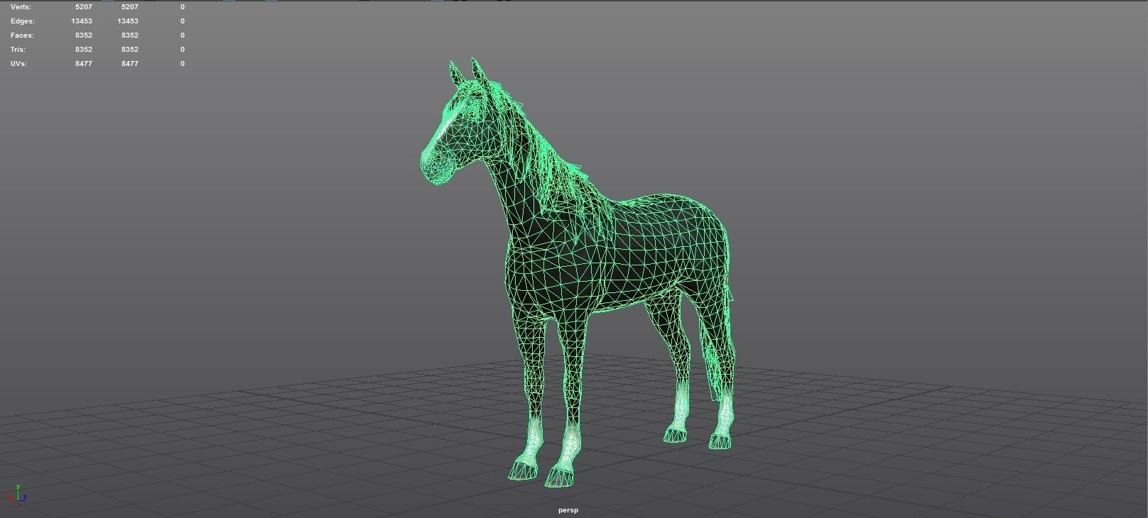 Horse Rigged Animated and Textured Low-poly 3D model_10