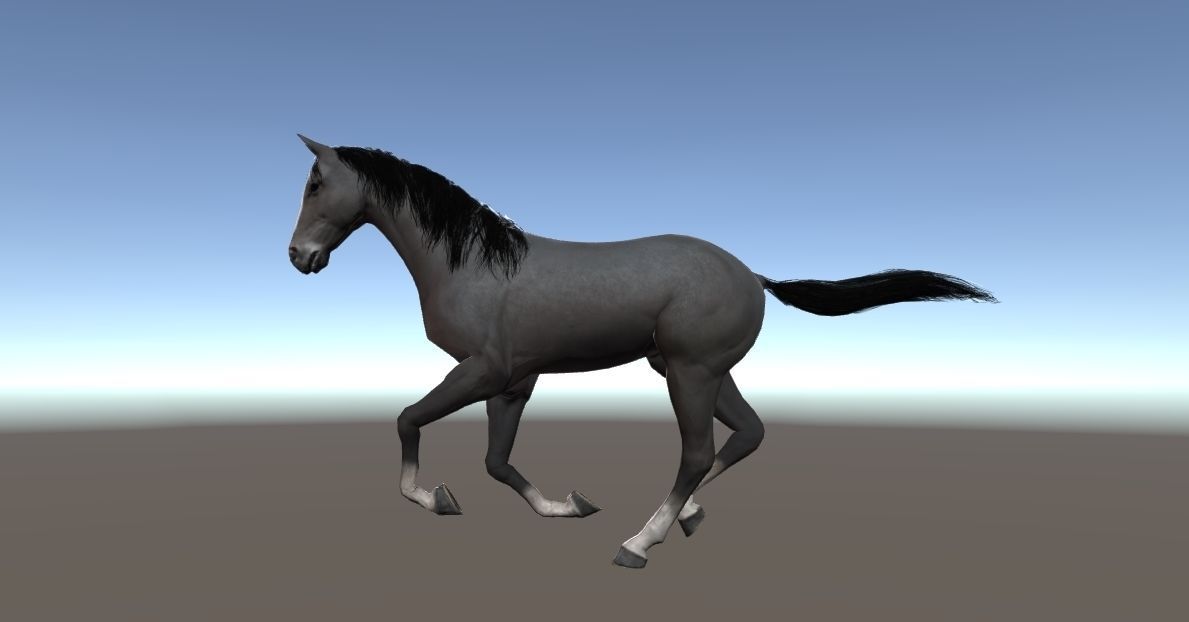 Horse Rigged Animated and Textured Low-poly 3D model_9