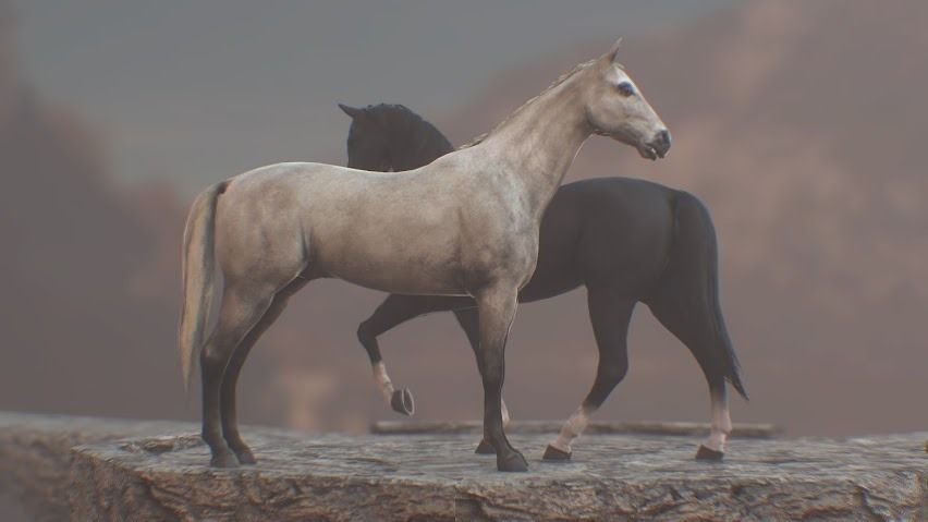 Horse Rigged Animated and Textured Low-poly 3D model_2