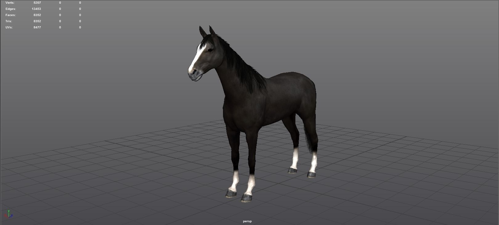 Horse Rigged Animated and Textured Low-poly 3D model_5
