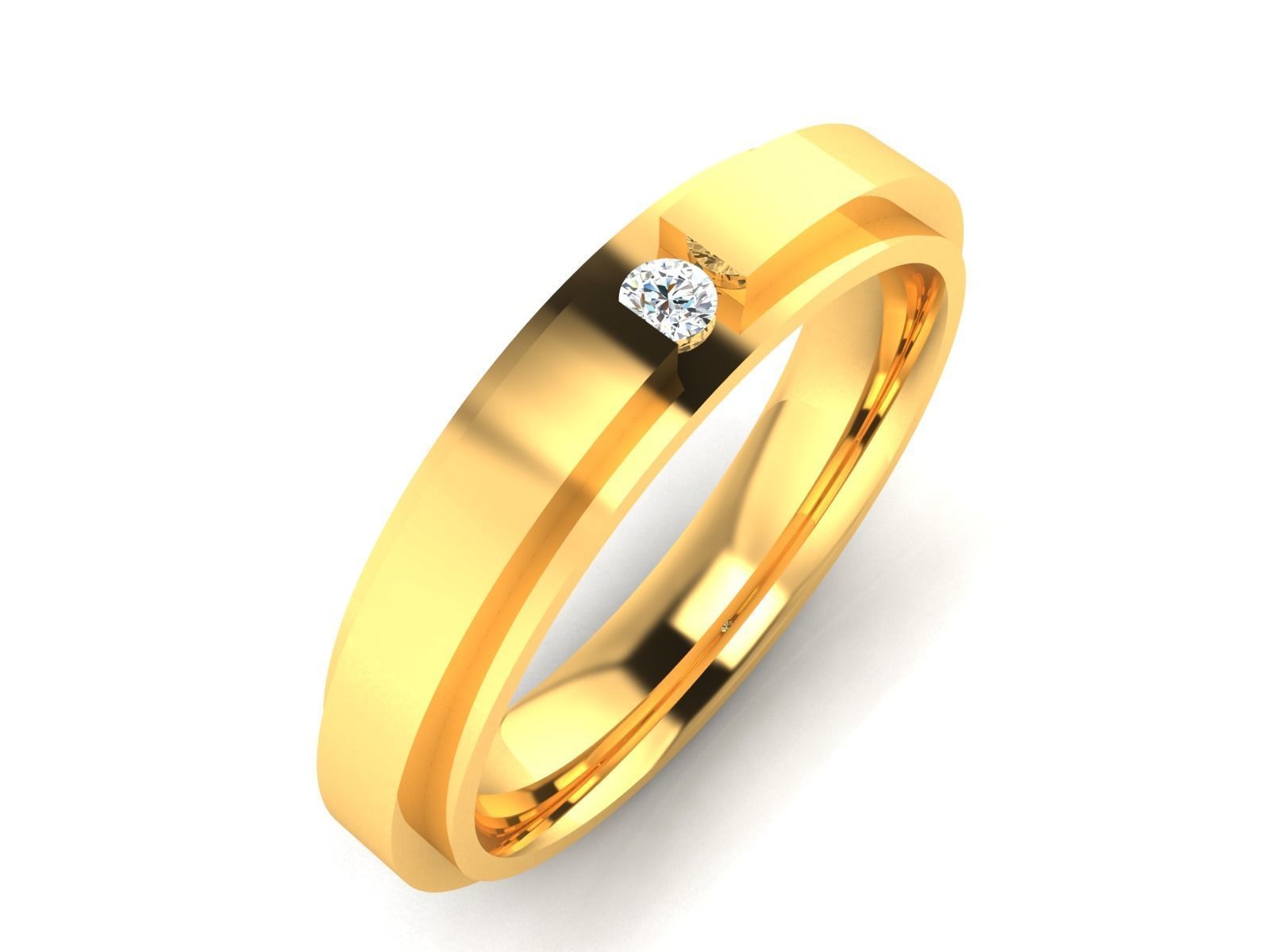 Women band ring 3dm stl render 3D print model_2