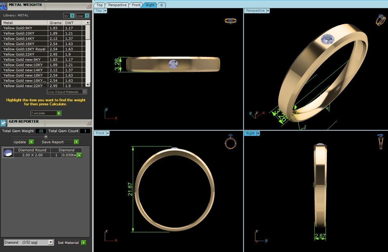 Women band ring 3dm stl render 3D print model_8