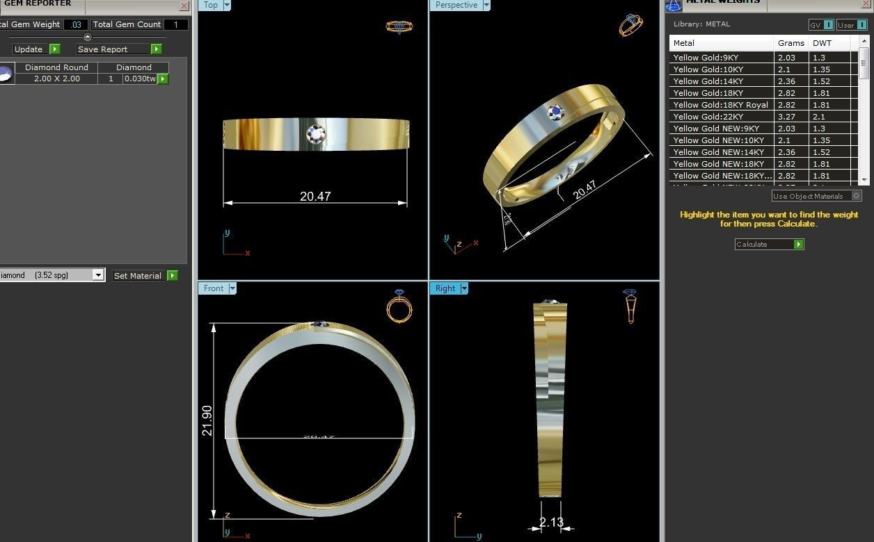 Women band ring 3dm stl render 3D print model_5