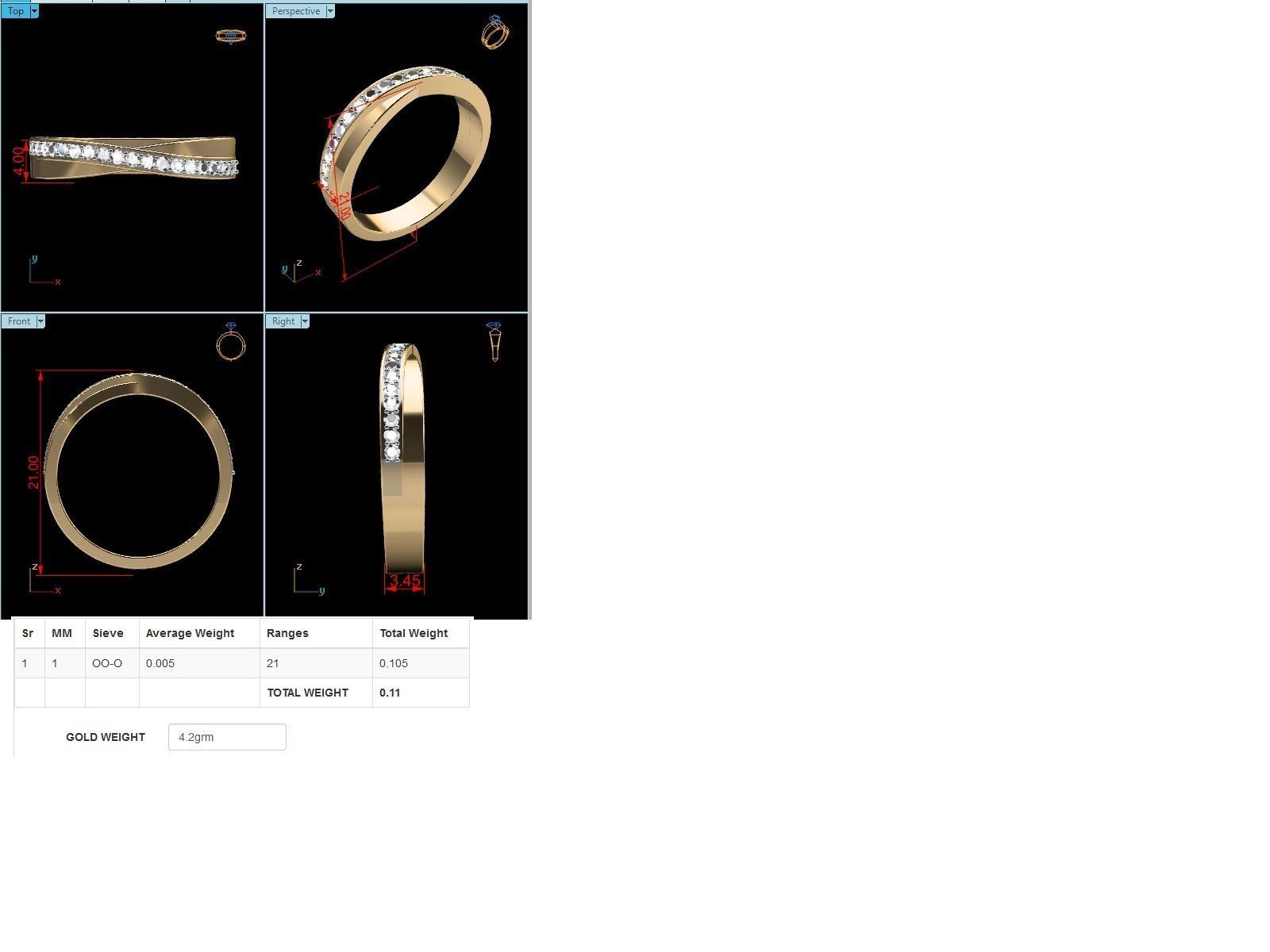 Women band ring 3dm stl render detail 3D print model_1