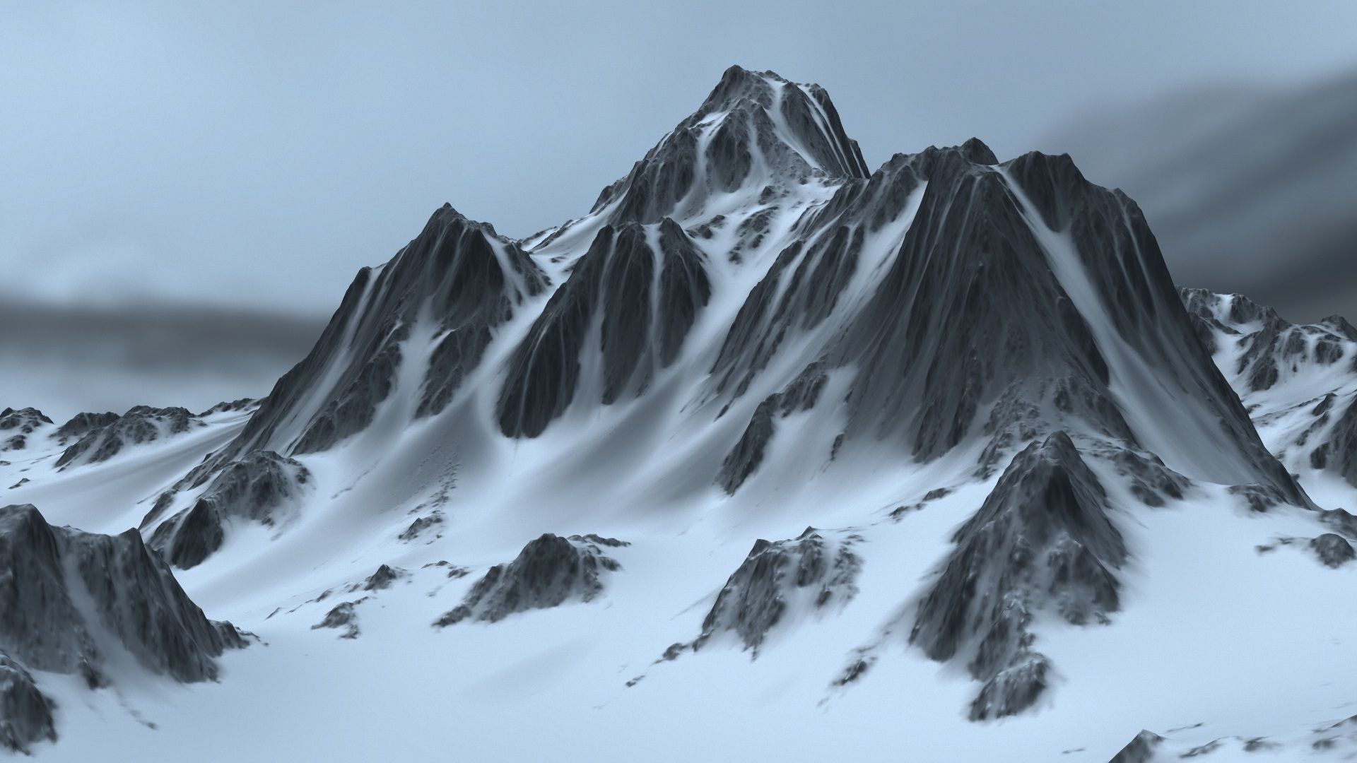 Snow Mountain 3D model_2