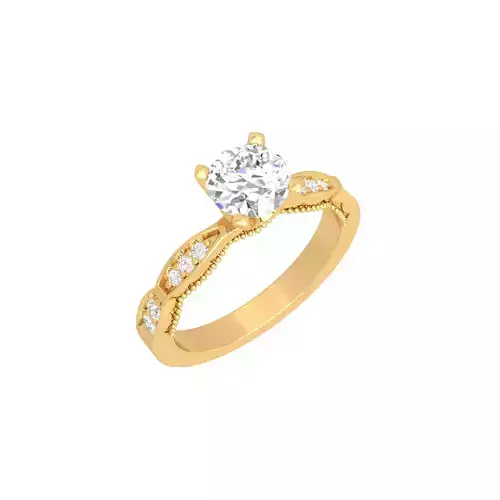 Diamond Ring Solitaire Engagement Ring 3D Print Model