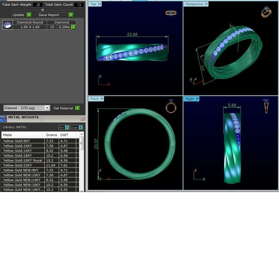 Women band ring 3dm stl render detail 3D print model_4