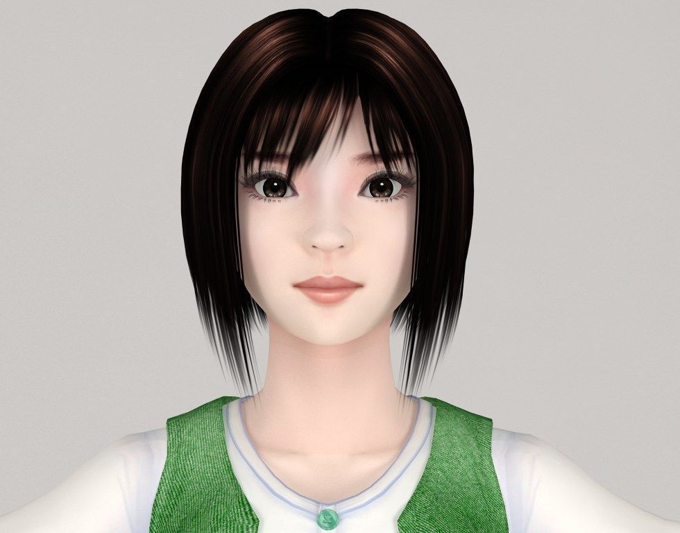  T pose nonrigged model of Satomi with various outfit  3D model_2