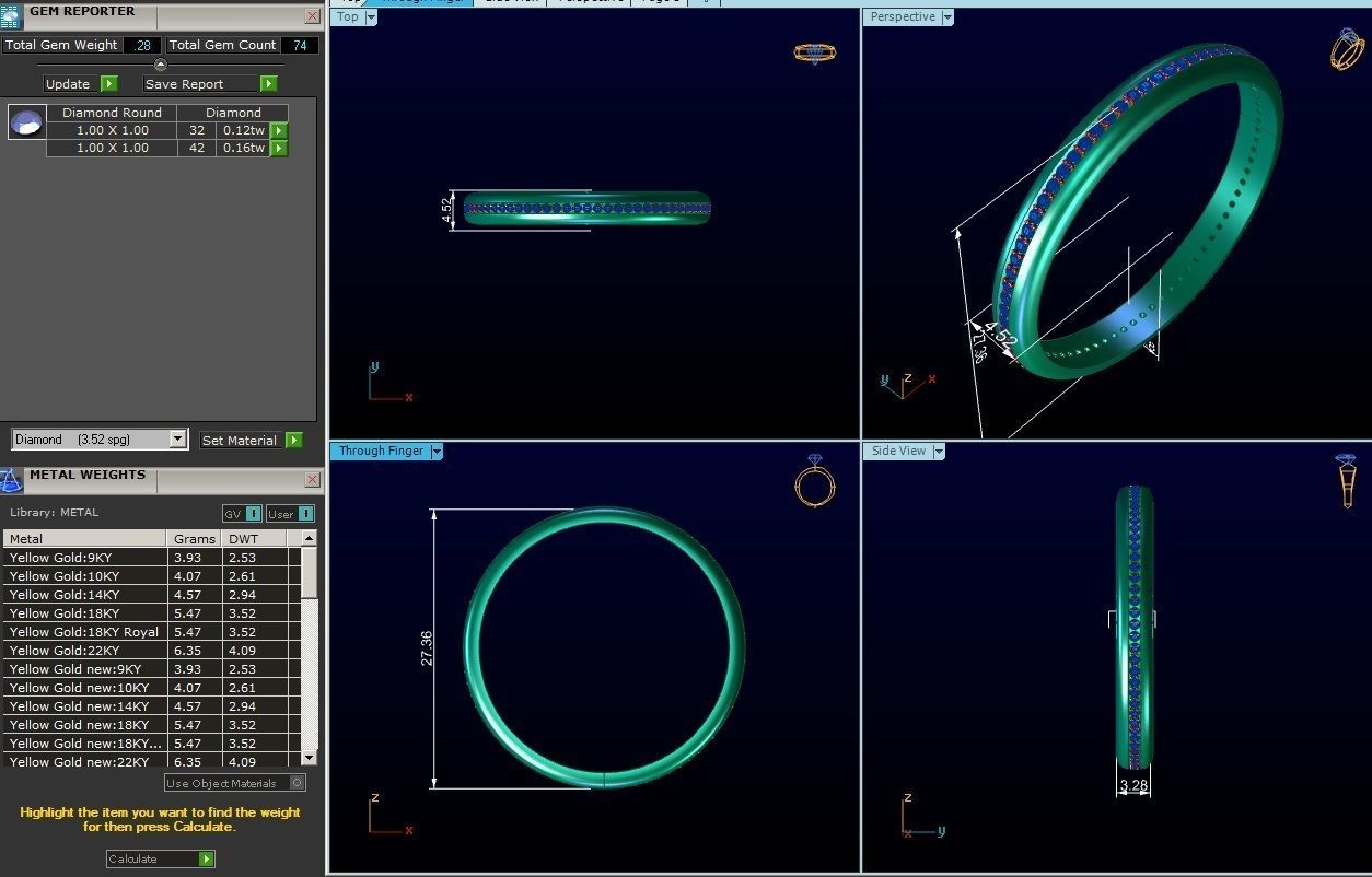 Women band ring 3dm stl render 3D print model_4