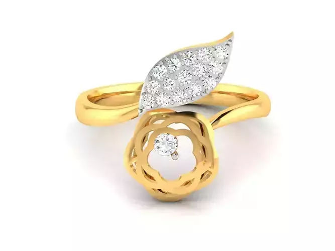 Women flower ring 3dm stl render detail