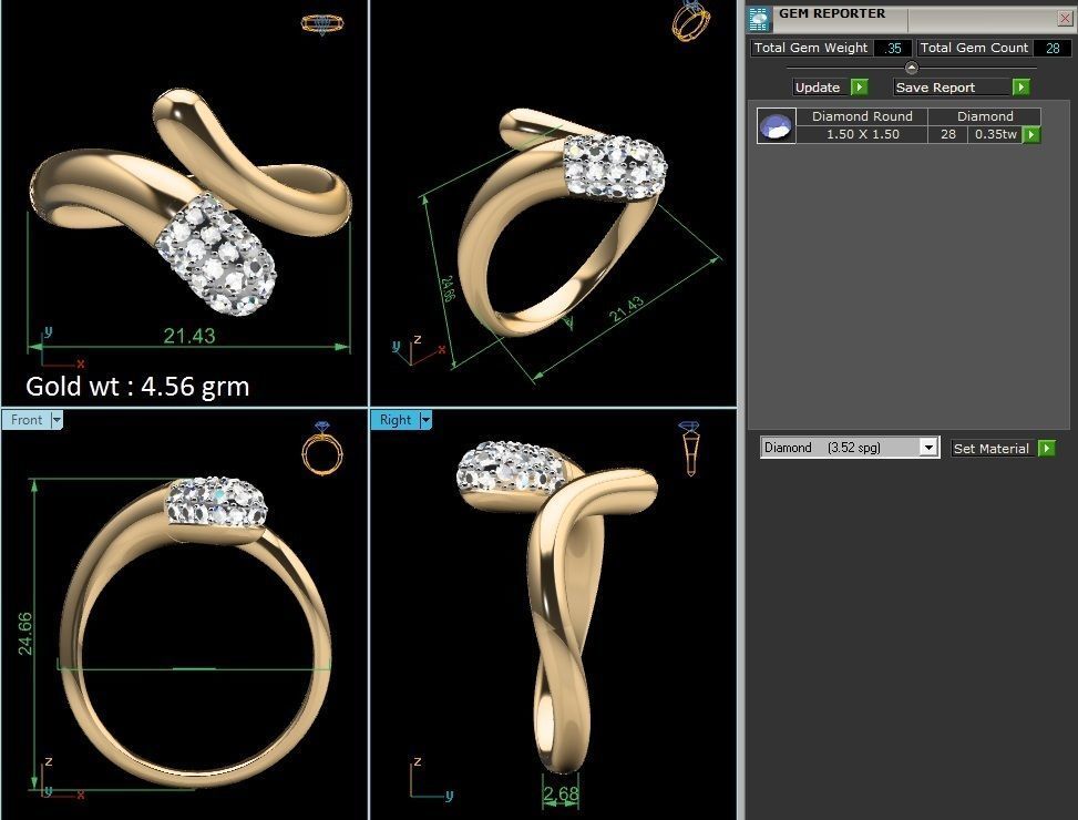 Women ring 3dm stl render detail 3D print model_8