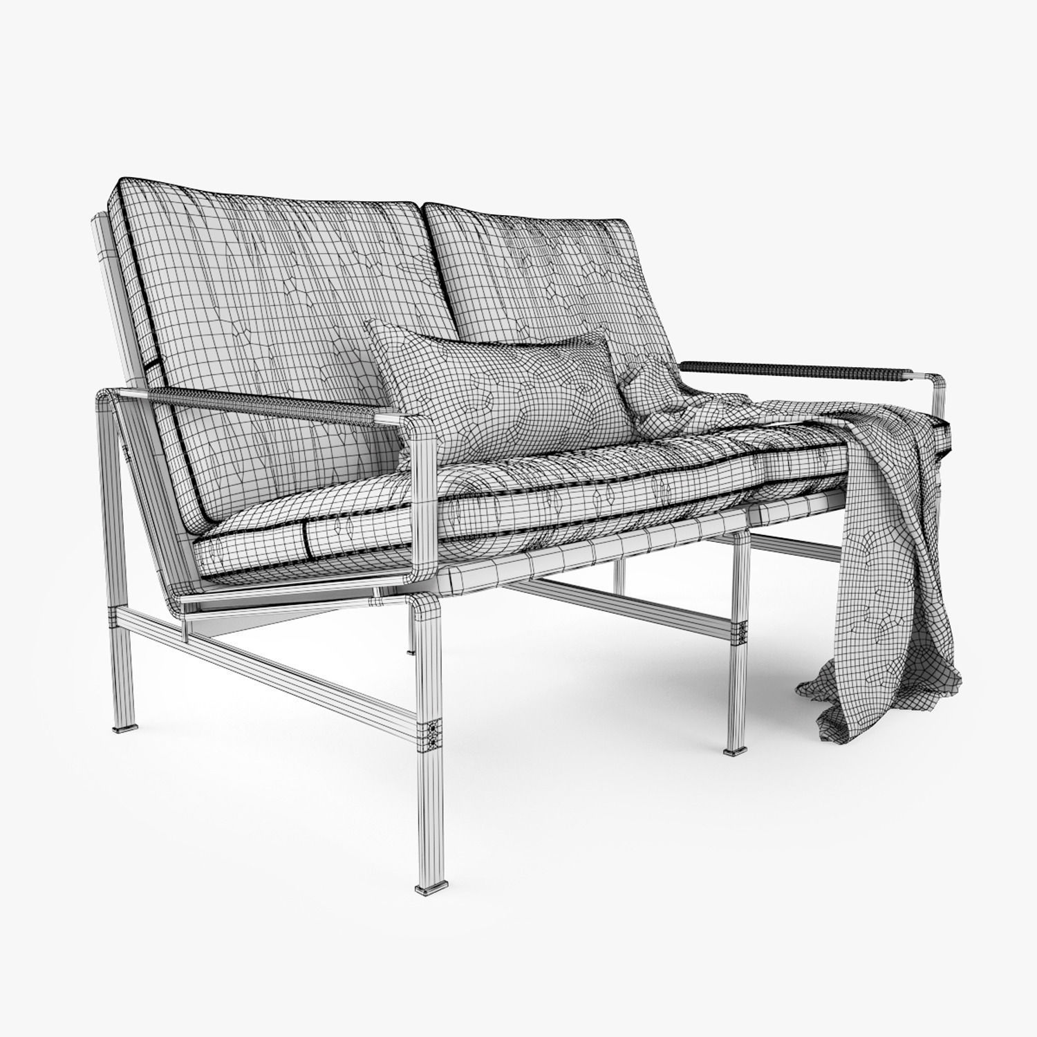 FK 6720 Sofa Two Seater by Lange Production 3D model_8