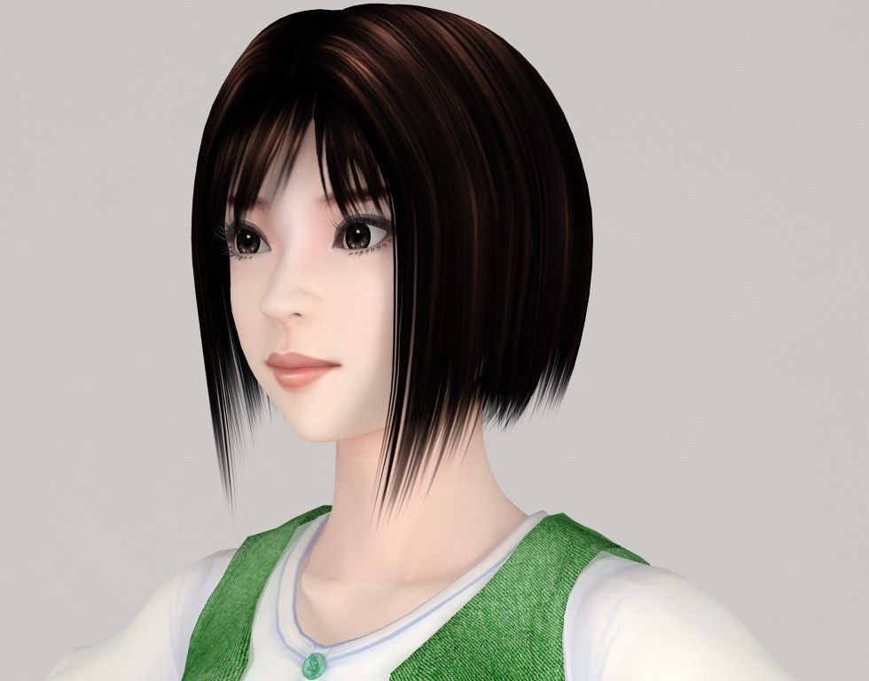 T pose rigged model of Satomi with various outfit 3D model_3