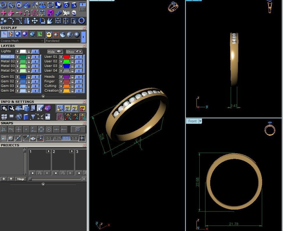 Women band ring 3dm stl render detail 3D print model_13