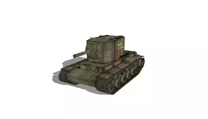USSR Havy tank WWII KV-2 152mm 3D model