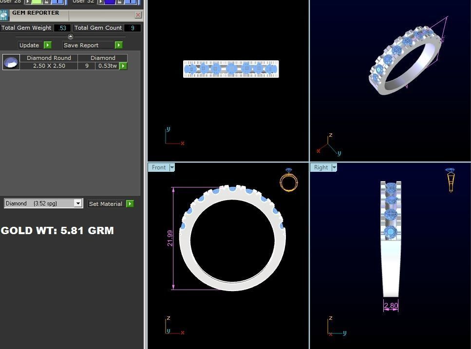 Women band ring 3dm stl render 3D print model_8