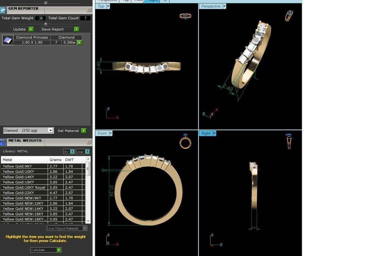 Women band ring 3dm stl render 3D print model_9