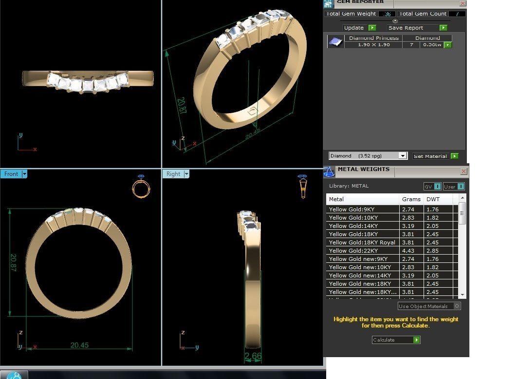 Women band ring 3dm stl render 3D print model_4