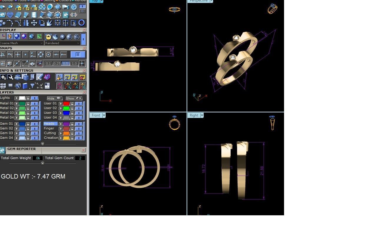 Women band ring 3dm stl render 3D print model_9