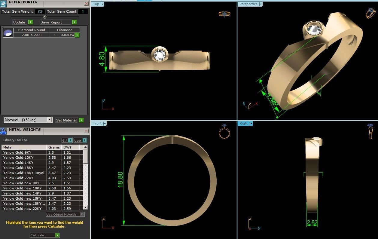 Women band ring 3dm stl render 3D print model_4