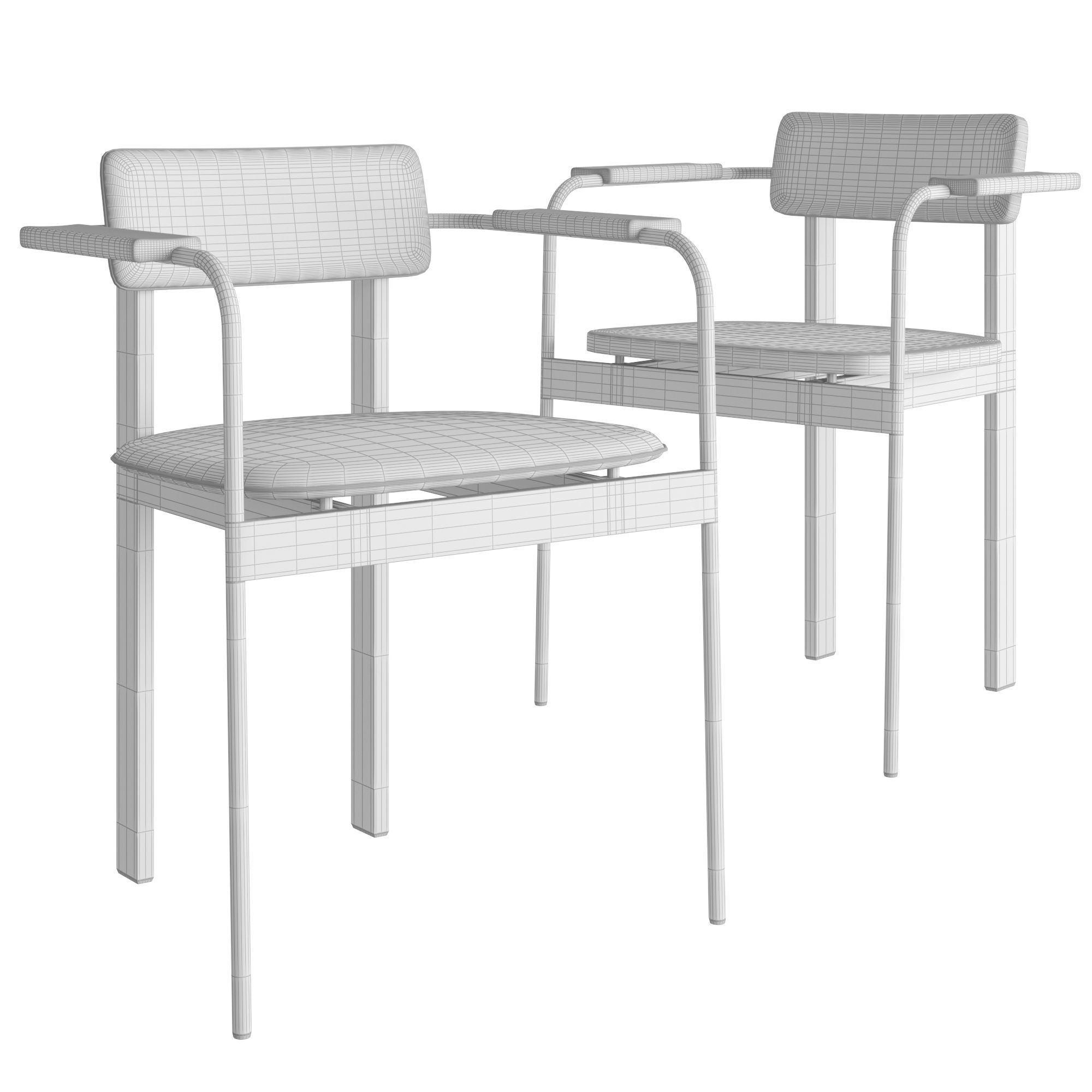 Betwixt Chairs  With Arms 3D model_1