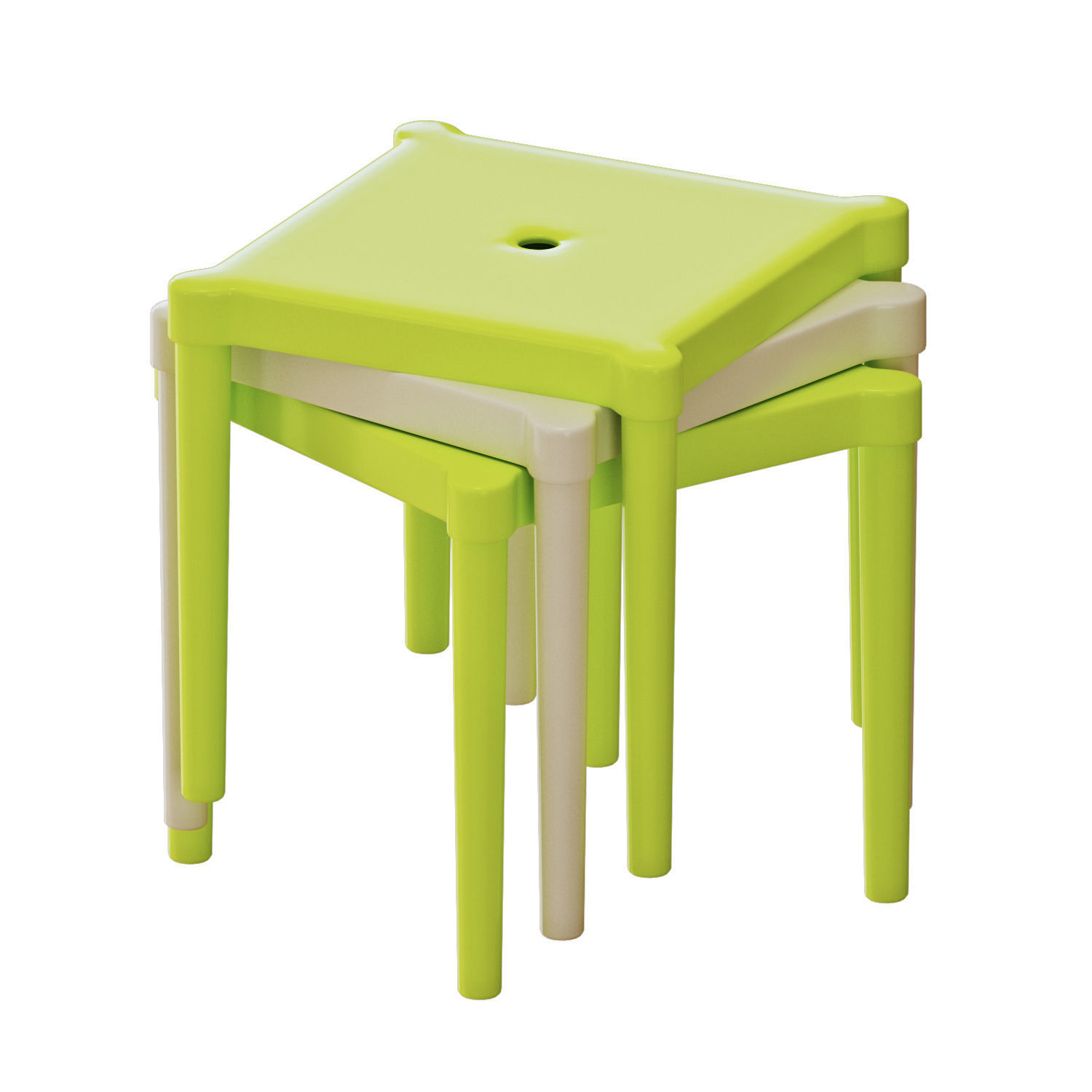 Children table and chairs set 2 3D model_1