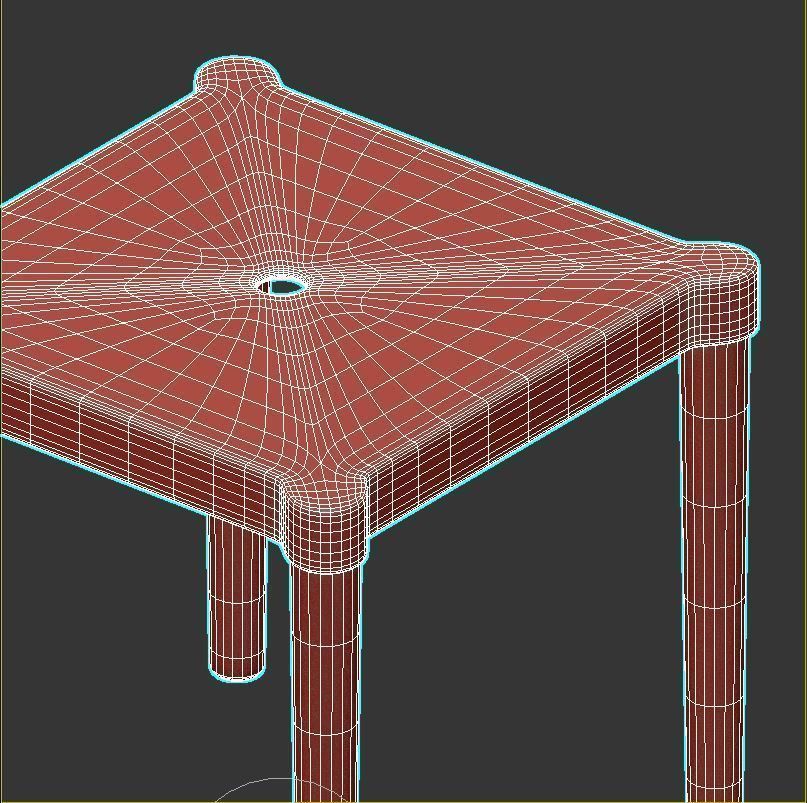 Children table and chairs set 2 3D model_6