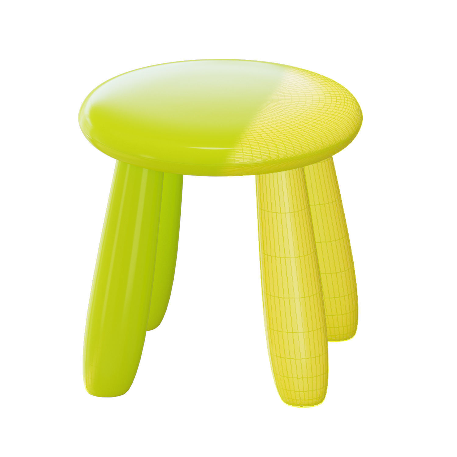 Children table and chairs set 2 3D model_2