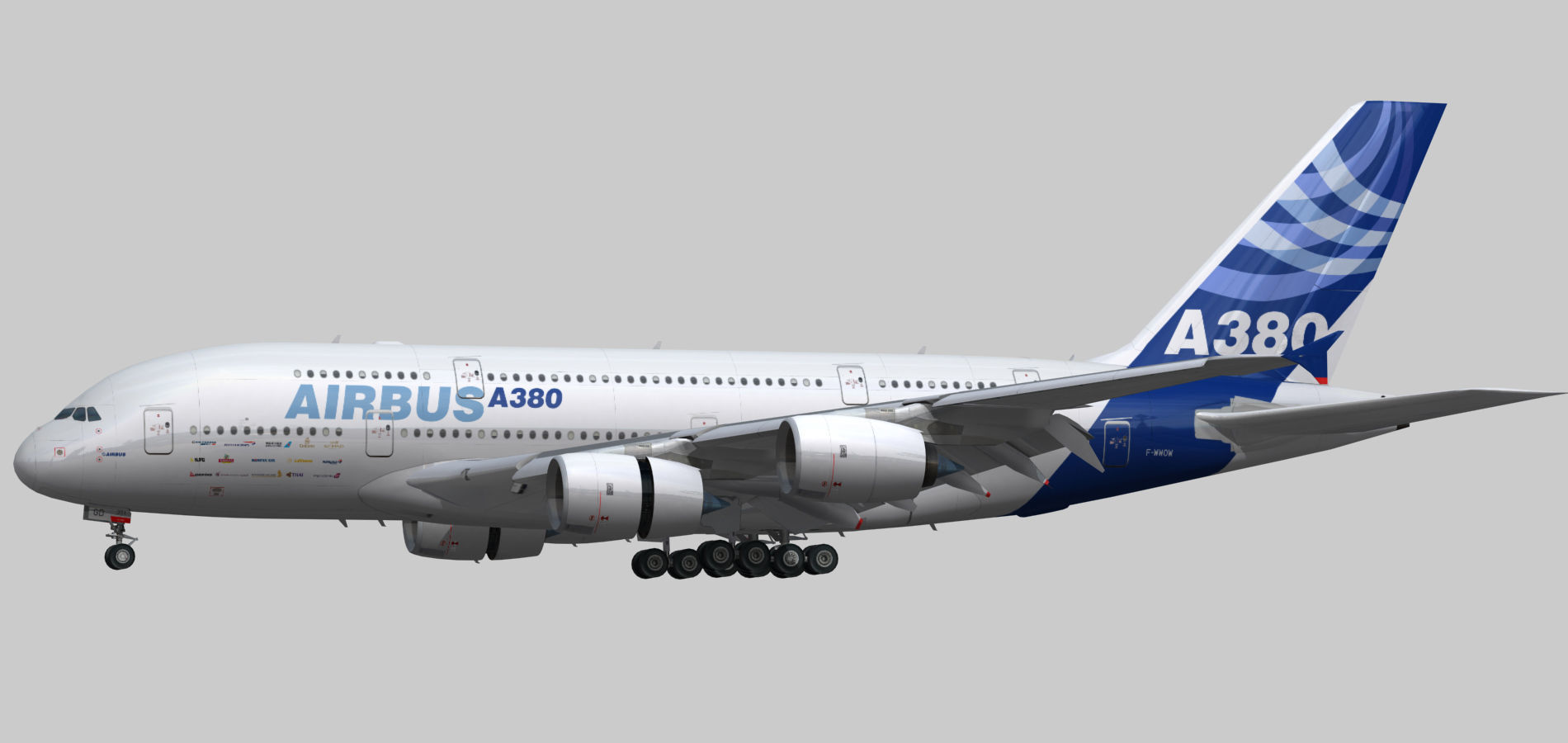 Airbus A380-8 Home livery Low-poly 3D model_15