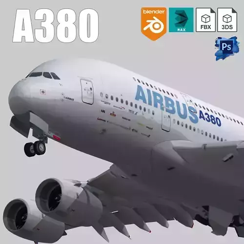 Airbus A380-8 Home livery Low-poly 3D model