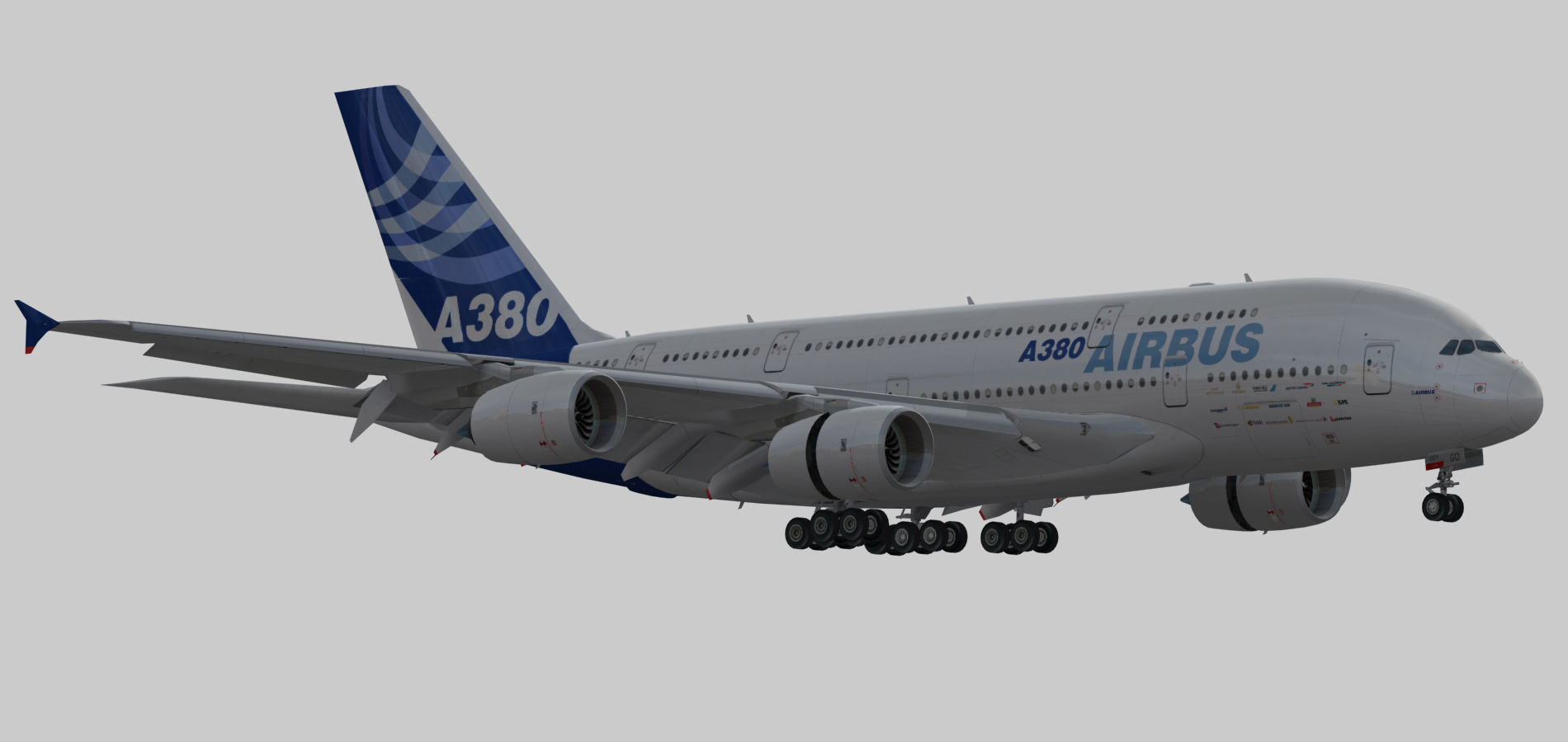 Airbus A380-8 Home livery Low-poly 3D model_11