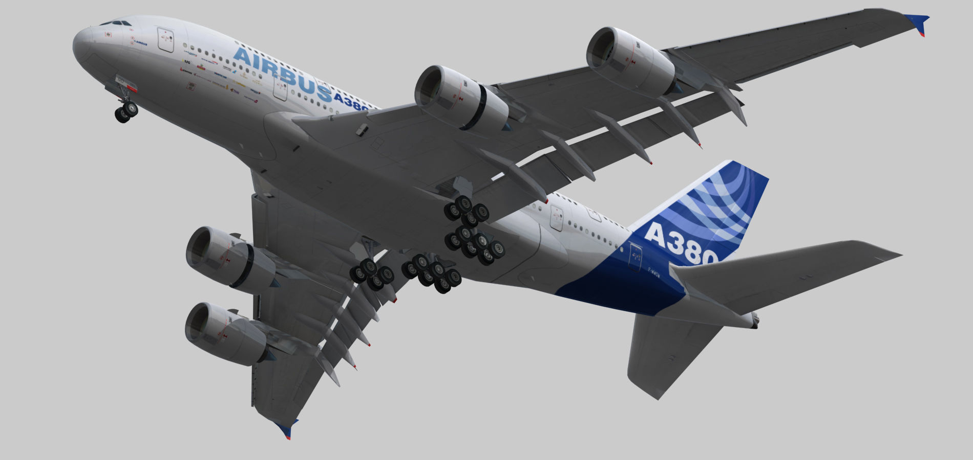 Airbus A380-8 Home livery Low-poly 3D model_10