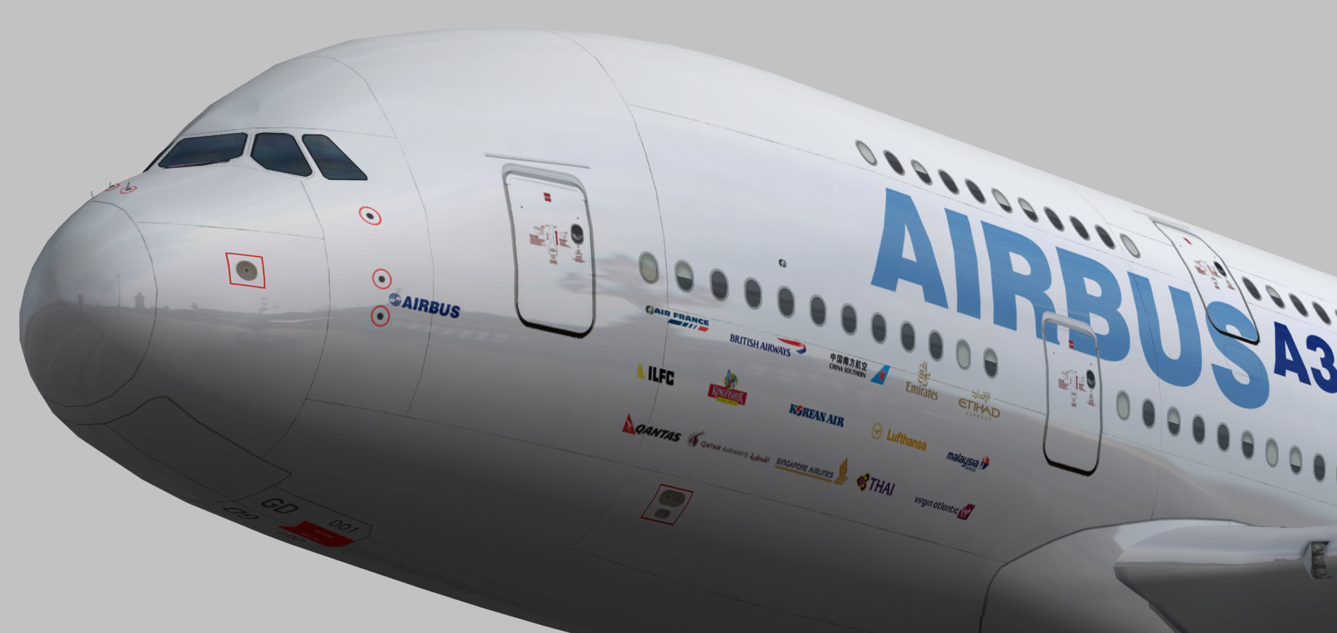 Airbus A380-8 Home livery Low-poly 3D model_3