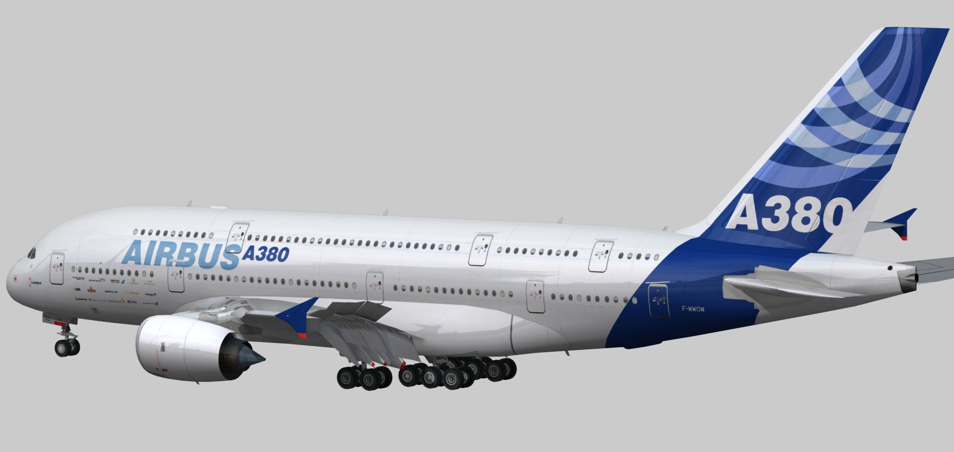 Airbus A380-8 Home livery Low-poly 3D model_14
