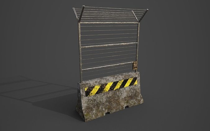 Concrete barrier  Low-poly 3D model
