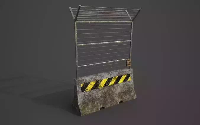 Concrete barrier  Low-poly 3D model