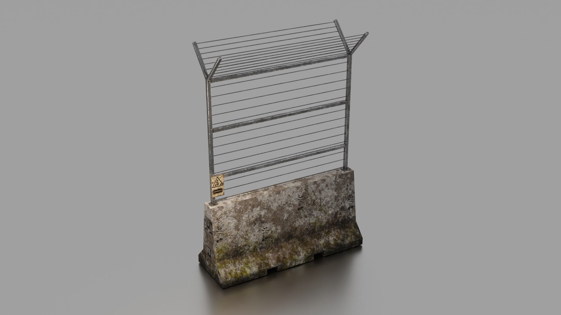 Concrete barrier  Low-poly 3D model_19