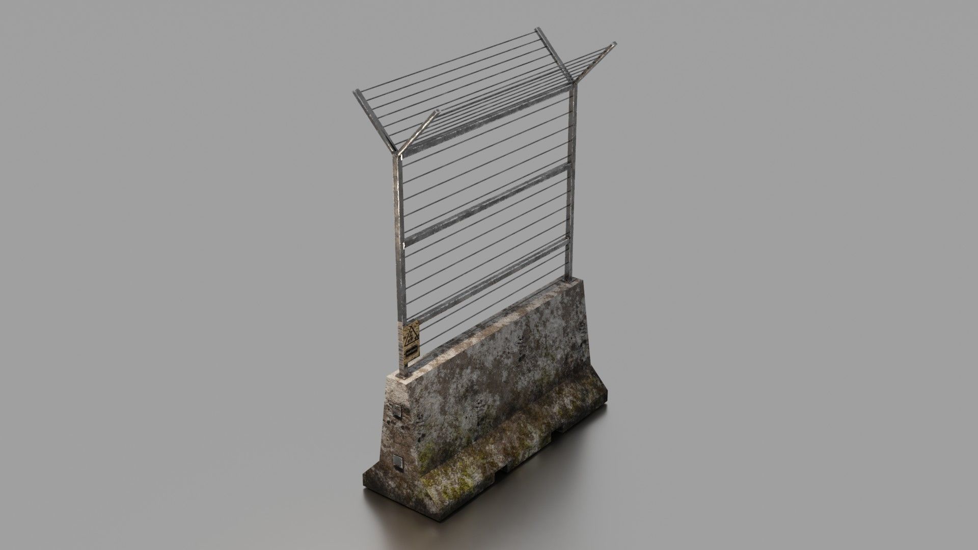 Concrete barrier  Low-poly 3D model_3