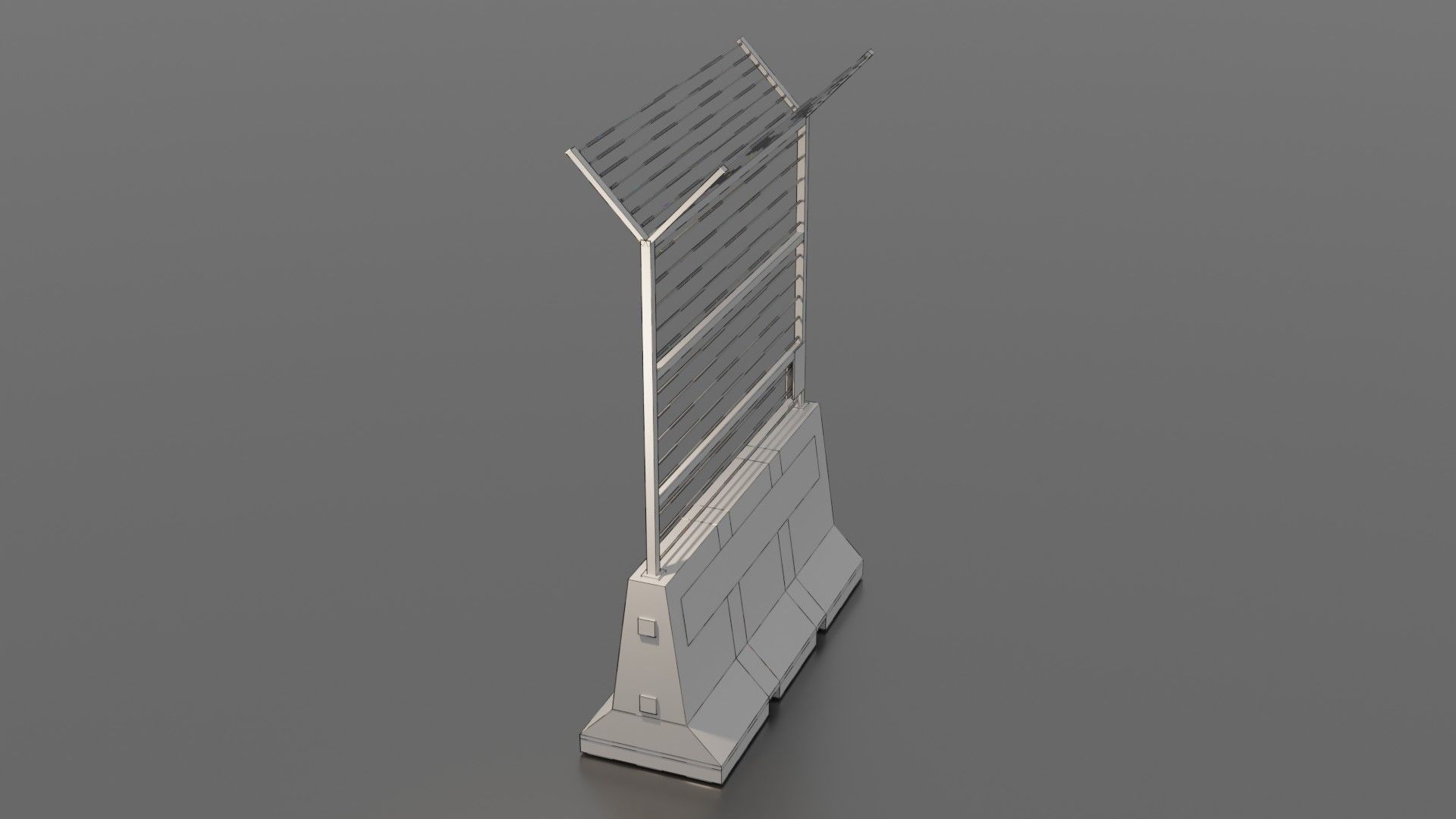Concrete barrier  Low-poly 3D model_32