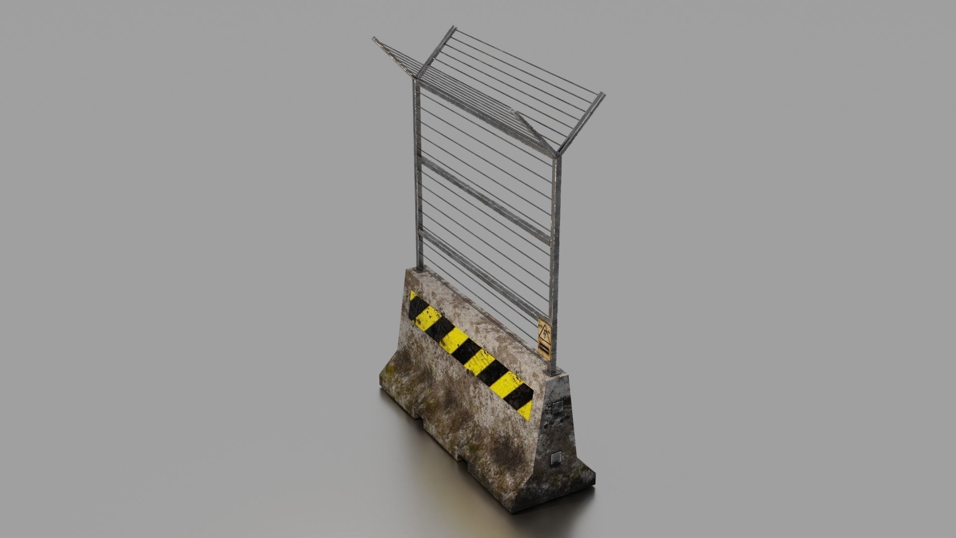 Concrete barrier  Low-poly 3D model_7