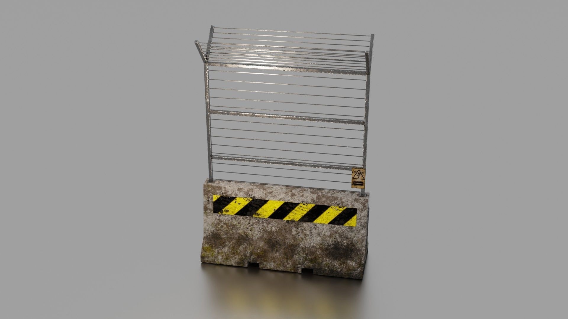Concrete barrier  Low-poly 3D model_9