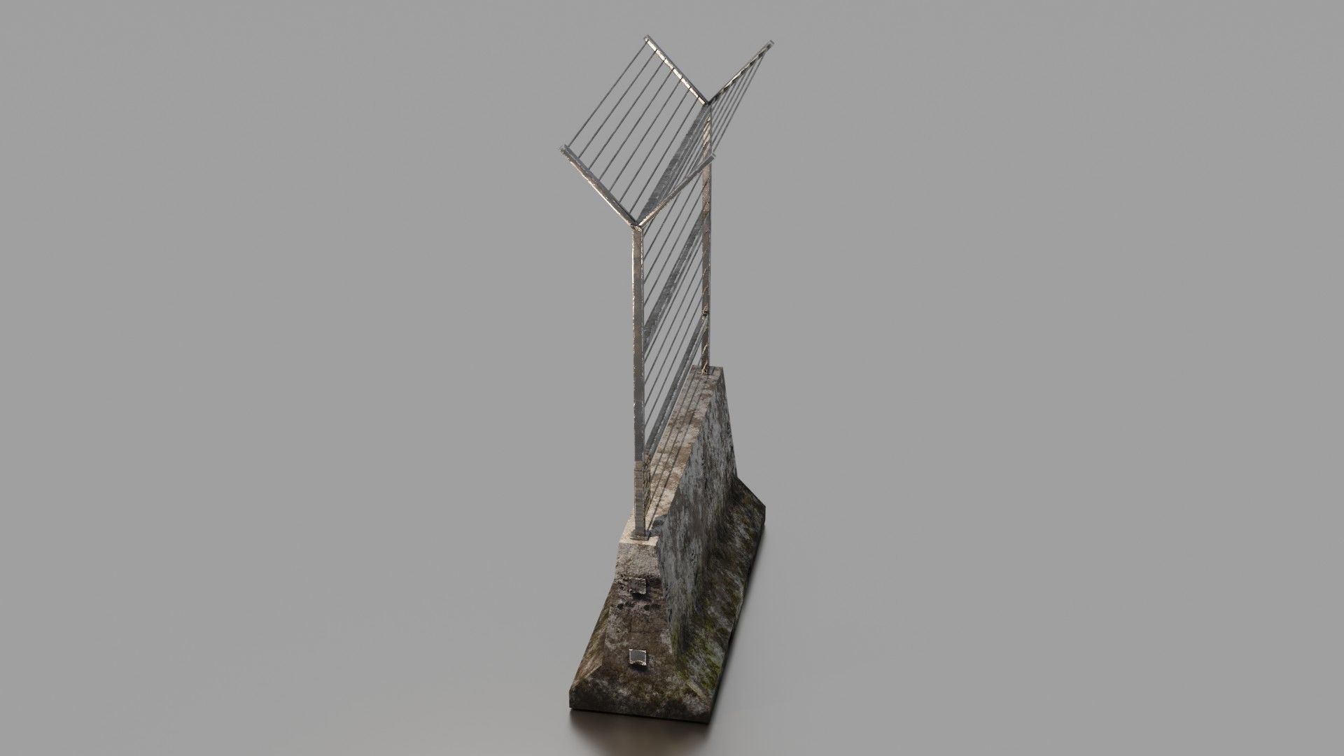 Concrete barrier  Low-poly 3D model_5