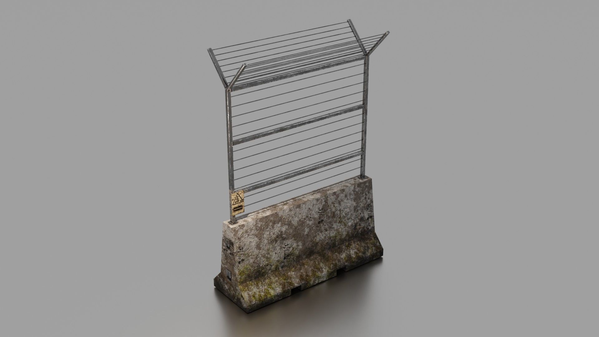 Concrete barrier  Low-poly 3D model_20