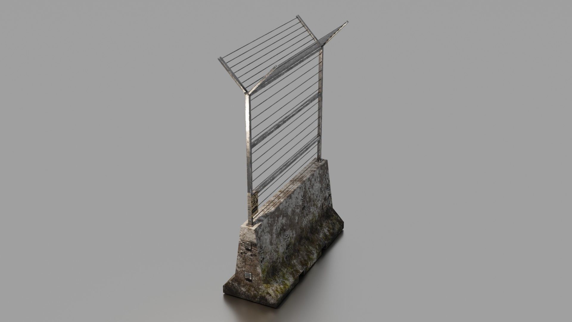 Concrete barrier  Low-poly 3D model_4