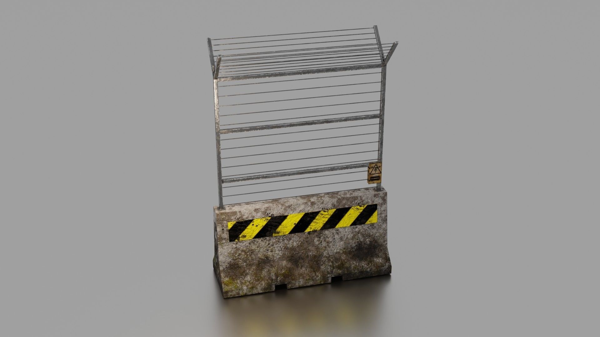 Concrete barrier  Low-poly 3D model_10