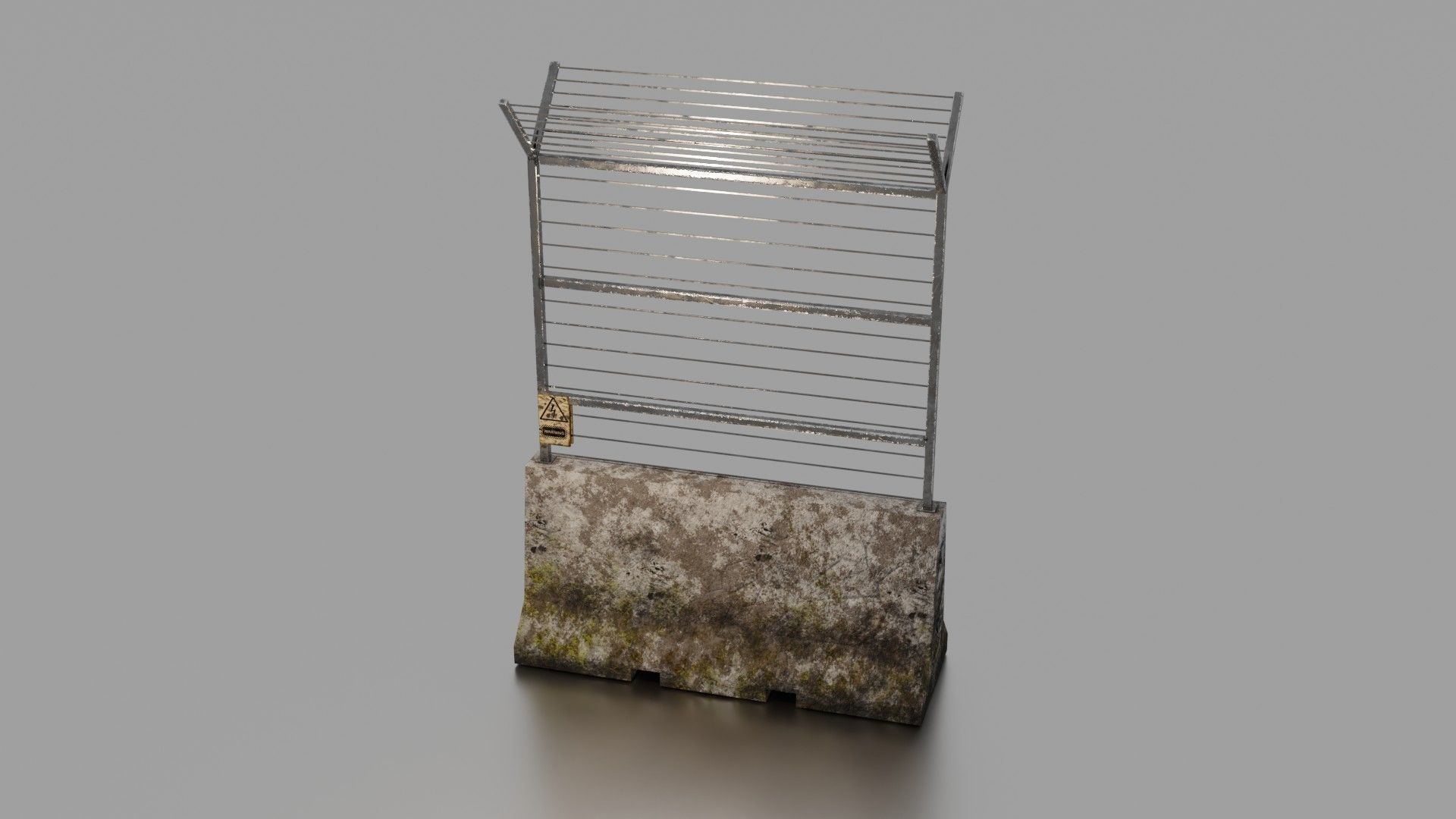 Concrete barrier  Low-poly 3D model_16
