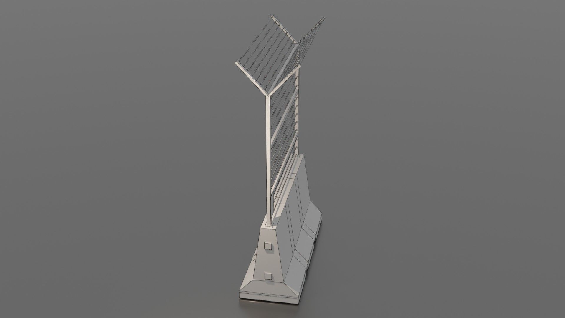 Concrete barrier  Low-poly 3D model_25